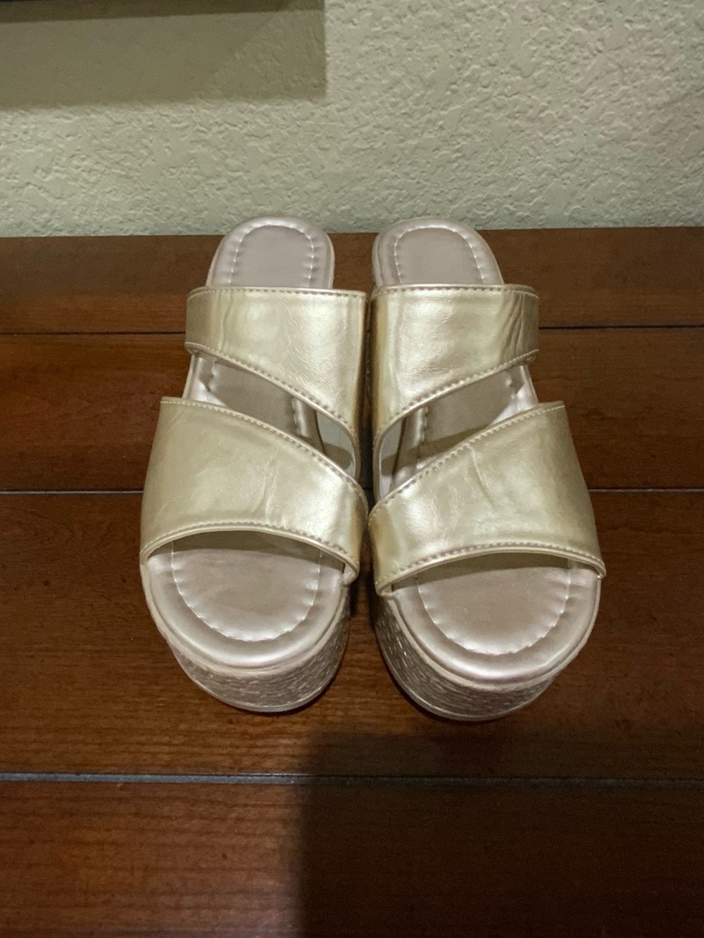 Gold Platform Wedges NWT
